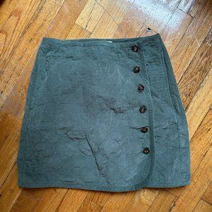 Quilted Green Mini Skirt